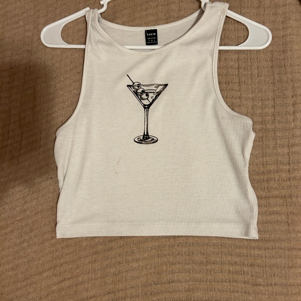 SHEIN white crop top size small martini
